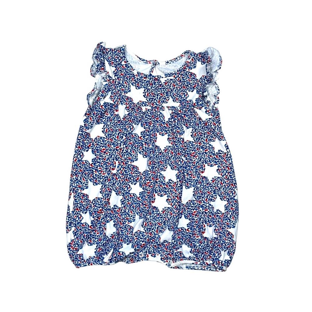 Vineyard Vines 12-18 mo Patriotic Logo Wall Ruffle Sleeve Shortie Bubble Romper - Picture 2 of 5